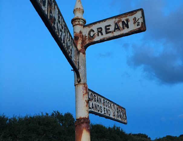 Road sign pointing to Crean